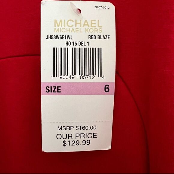 Michael Kors Sleeveless Belt-
Waist Red Sheath Dress Sz 6 NWT🏷 - Picture 4 of 15